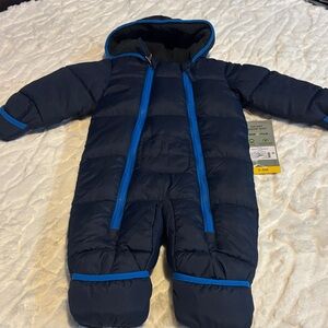 Free Country  Blue Baby Snowsuit with Hood Size 3-6M.